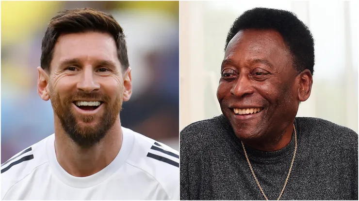Lionel Messi (left) and Pele (right)
