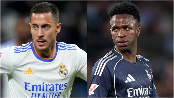 Former Real Madrid star Eden Hazard and Vinicius Jr.

