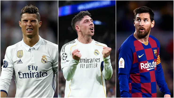 Cristiano Ronaldo, Federico Valverde and Lionel Messi.
