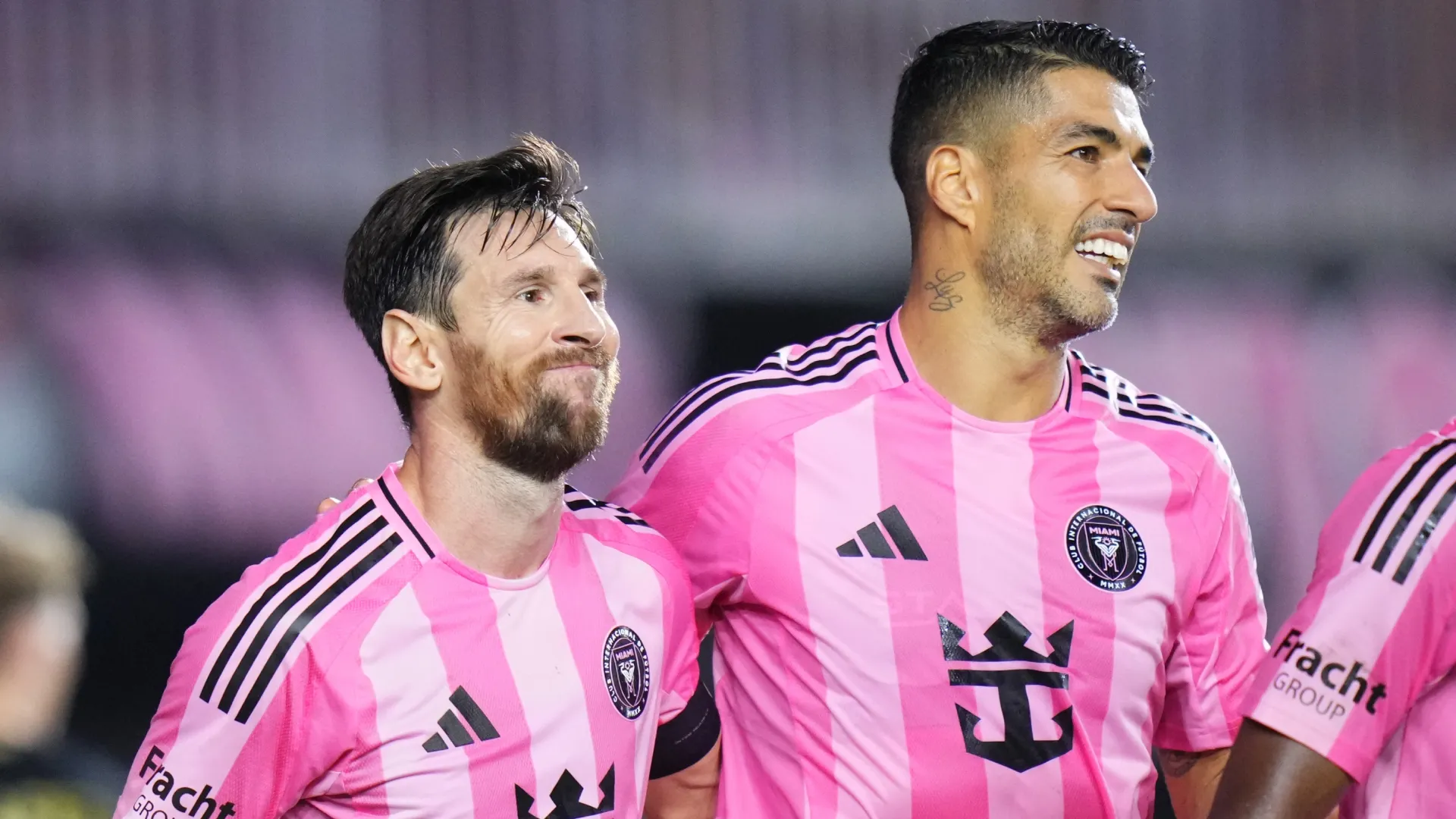 Inter Miami stars Lionel Messi and Luis Suarez