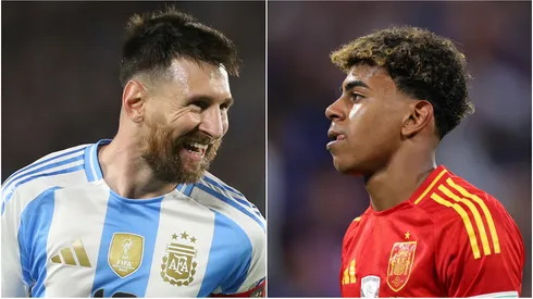 Argentina's Lionel Messi and Spain's Lamine Yamal.