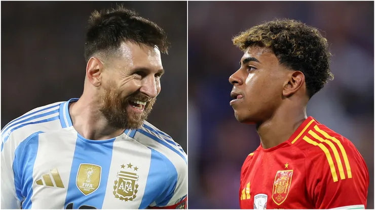 Argentina's Lionel Messi and Spain's Lamine Yamal.
