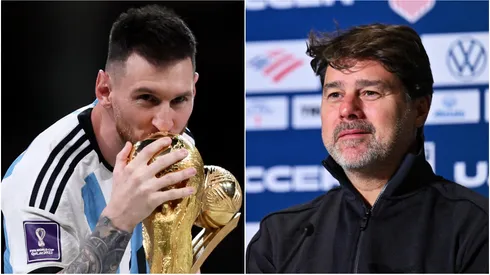 Lionel Messi (left) and Mauricio Pochettino (right).