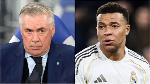 Head coach Carlo Ancelotti of Brazil and Kylian Mbappe of Real Madrid.