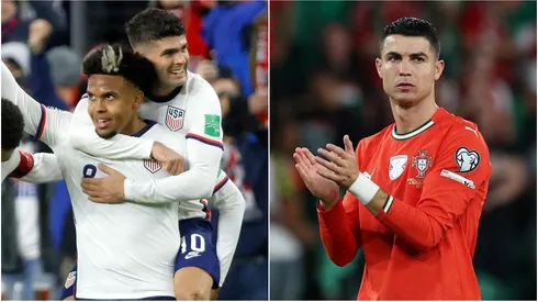 Weston McKennie, Christian Pulisic (left) and Cristiano Ronaldo (right)