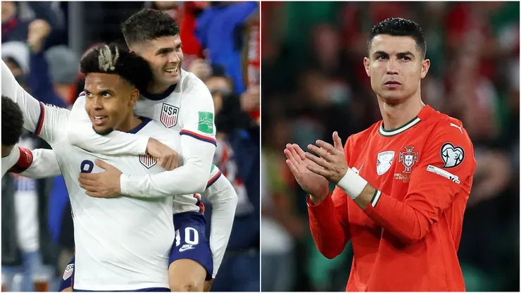 Weston McKennie, Christian Pulisic (left) and Cristiano Ronaldo (right)
