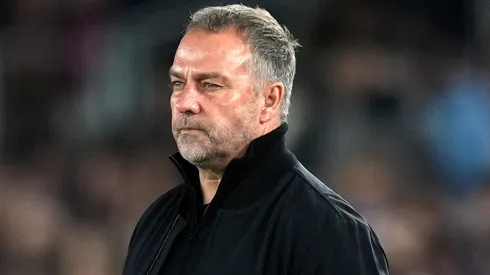Hansi Flick, Head Coach of FC Barcelona, looks on during the Copa Del Rey Semi Final.