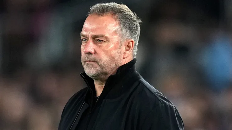 Hansi Flick, Head Coach of FC Barcelona, looks on during the Copa Del Rey Semi Final.
