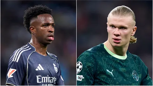 Vinicius Junior of Real Madrid CF and Erling Haaland of Manchester City.
