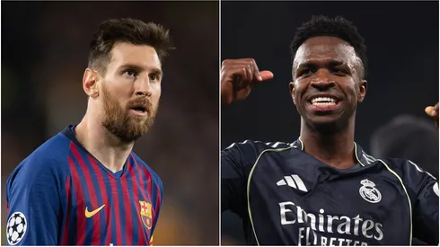 Lionel Messi of Barcelona and Vinicius Junior of Real Madrid.