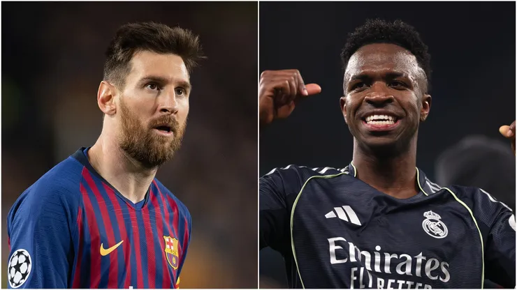 Lionel Messi of Barcelona and Vinicius Junior of Real Madrid.
