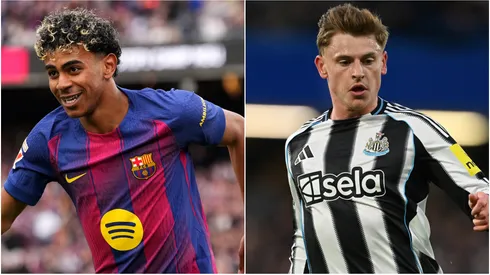 Lamine Yamal of FC Barcelona and Harvey Barnes of Newcastle United.