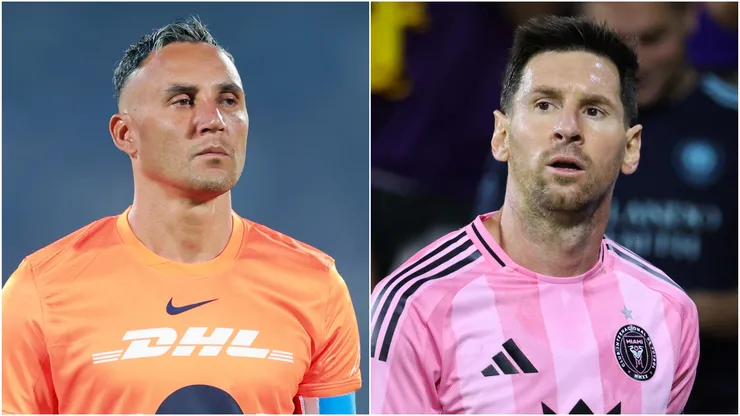 Keylor Navas of Pumas UNAM and Lionel Messi #10 of Inter Miami CF.
