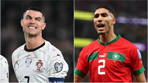 Portugal's Cristiano Ronaldo and Morocco's Achraf Hakimi.