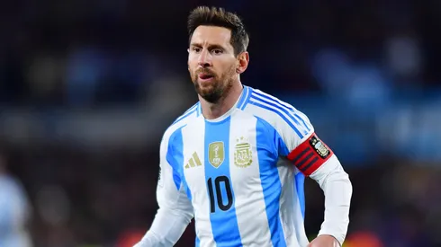 Lionel Messi playing for Argentina.