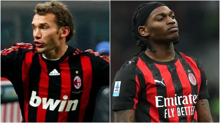 Legend Andriy Shevchenko and  Rafael Leao of AC Milan.
