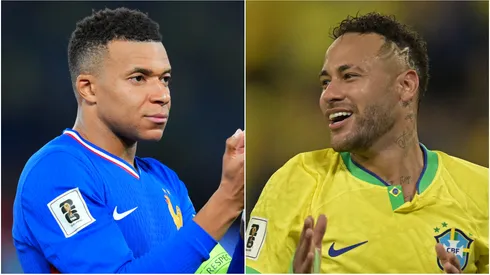 Kylian Mbappe of France and Neymar Jr. of Brazil.