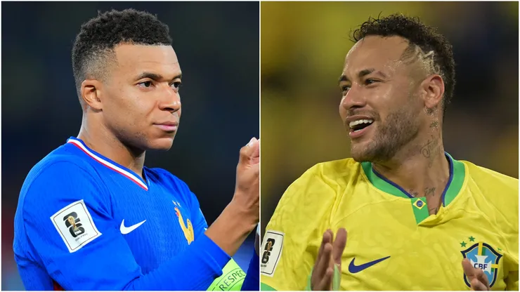 Kylian Mbappe of France and Neymar Jr. of Brazil.
