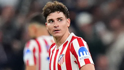 Julian Alvarez of Atletico de Madrid looks dejected.