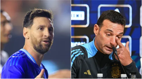 Argentina star Lionel Messi and coach Lionel Scaloni.