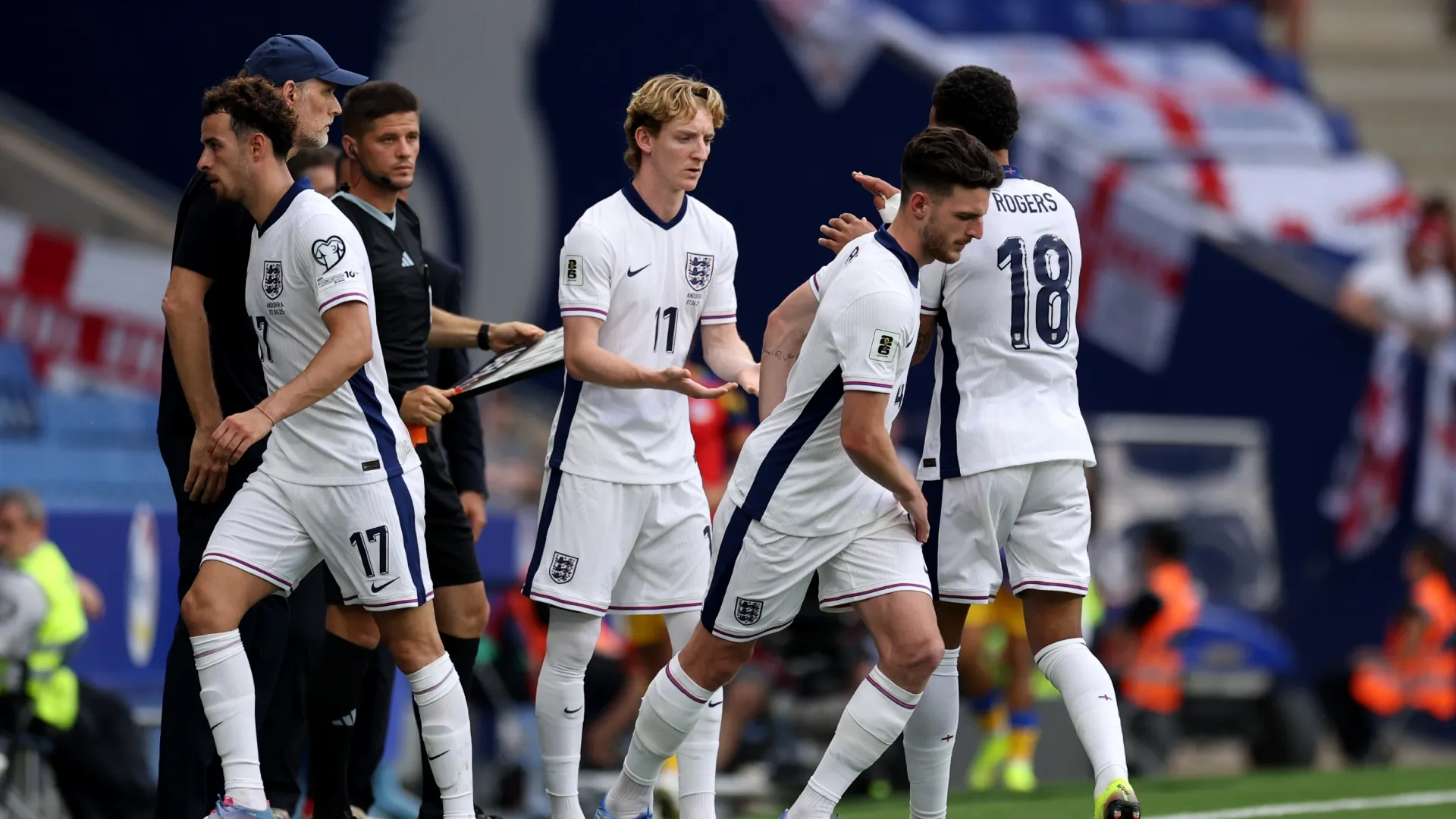 England's substitutions.