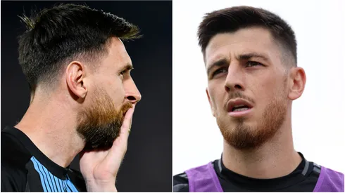 Argentina players Lionel Messi and Joaquin Panichelli.