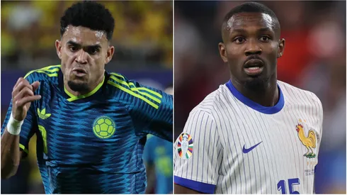 Luis Díaz of Colombia and Marcus Thuram of France.