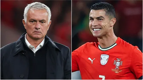 Jose Mourinho and Cristiano Ronaldo of Portugal.