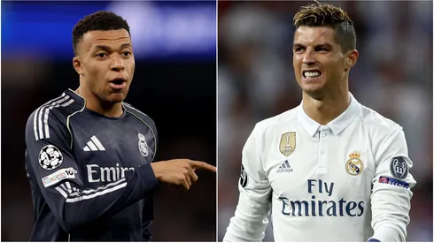 Kylian Mbappe (L) and Cristiano Ronaldo (R) of Real Madrid.