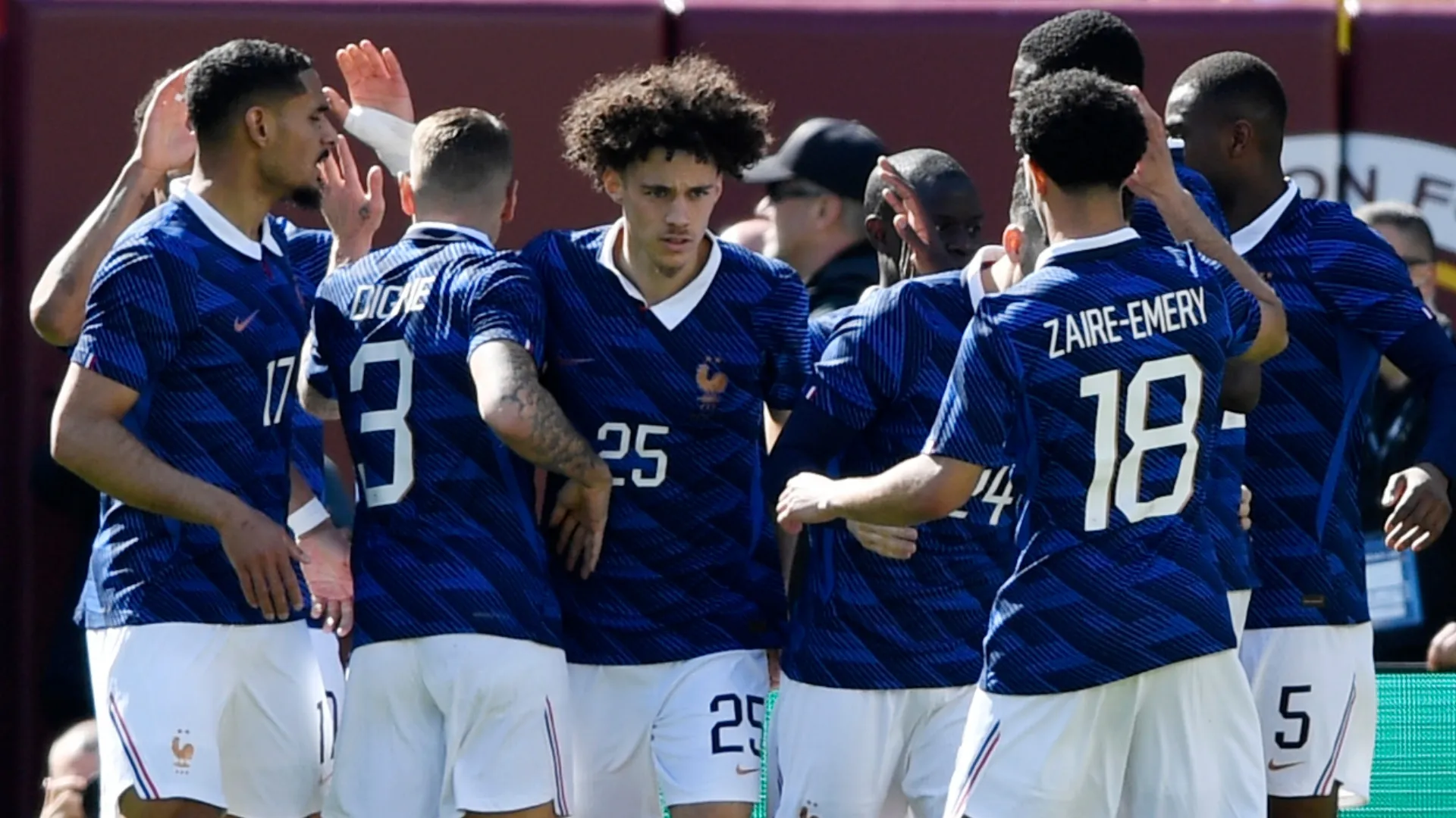 France players celebrating a goal
