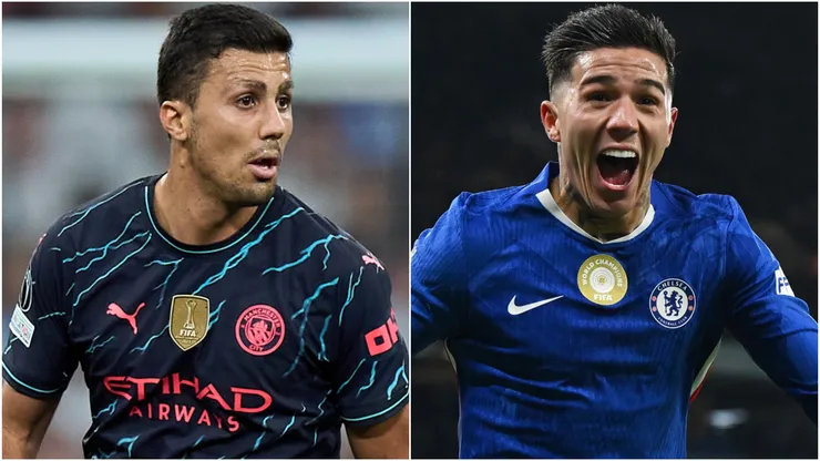 Rodrigo Hernandez of Manchester City and Enzo Fernandez of Chelsea.