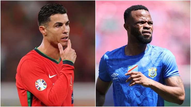Cristiano Ronaldo of Portugal and Meschack Elia of Congo DR.