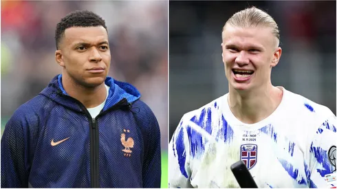 Kylian Mbappe of France and Erling Haaland of Norway.