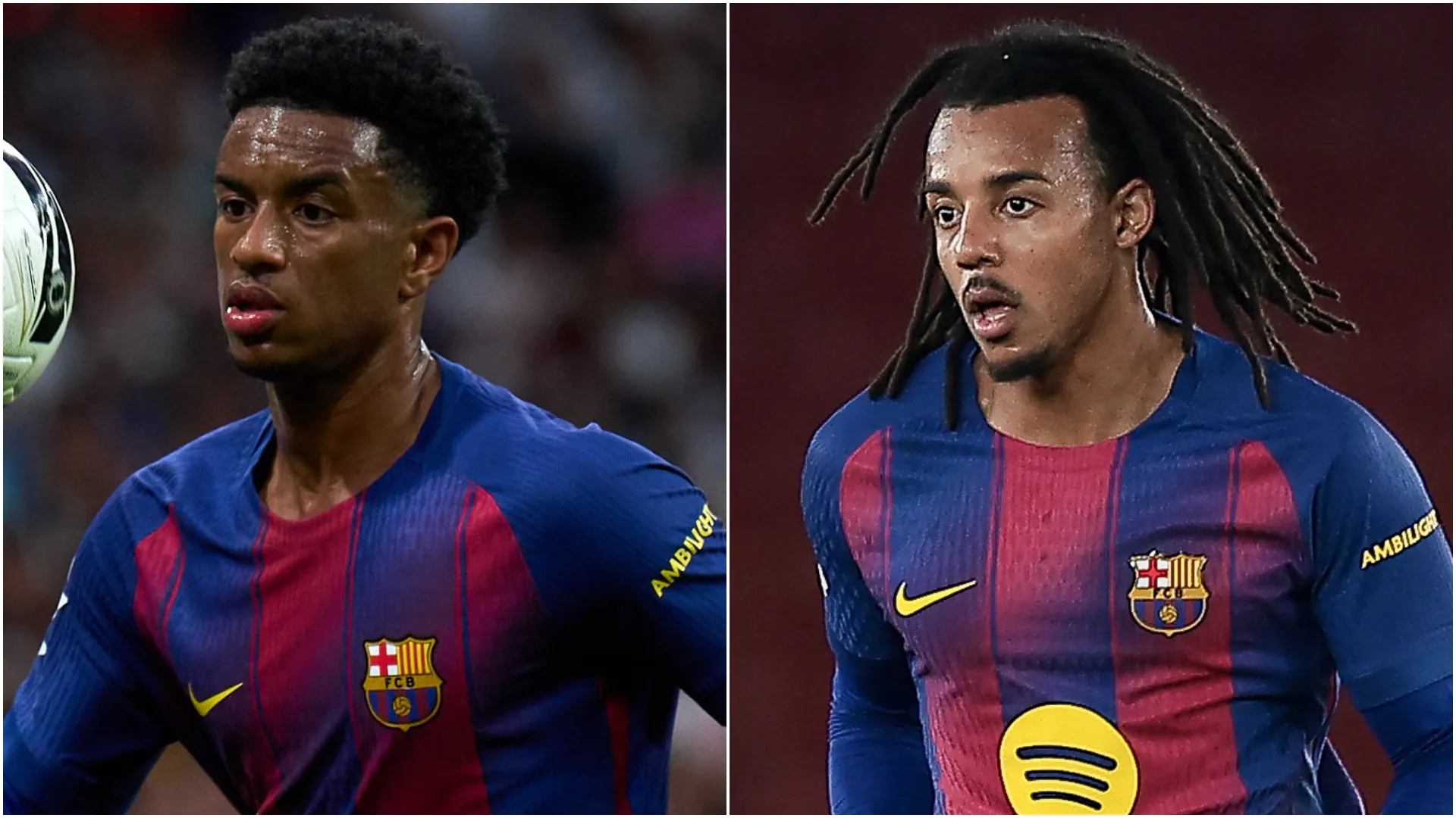 Barcelona stars Alejandro Balde and Jules Kounde.