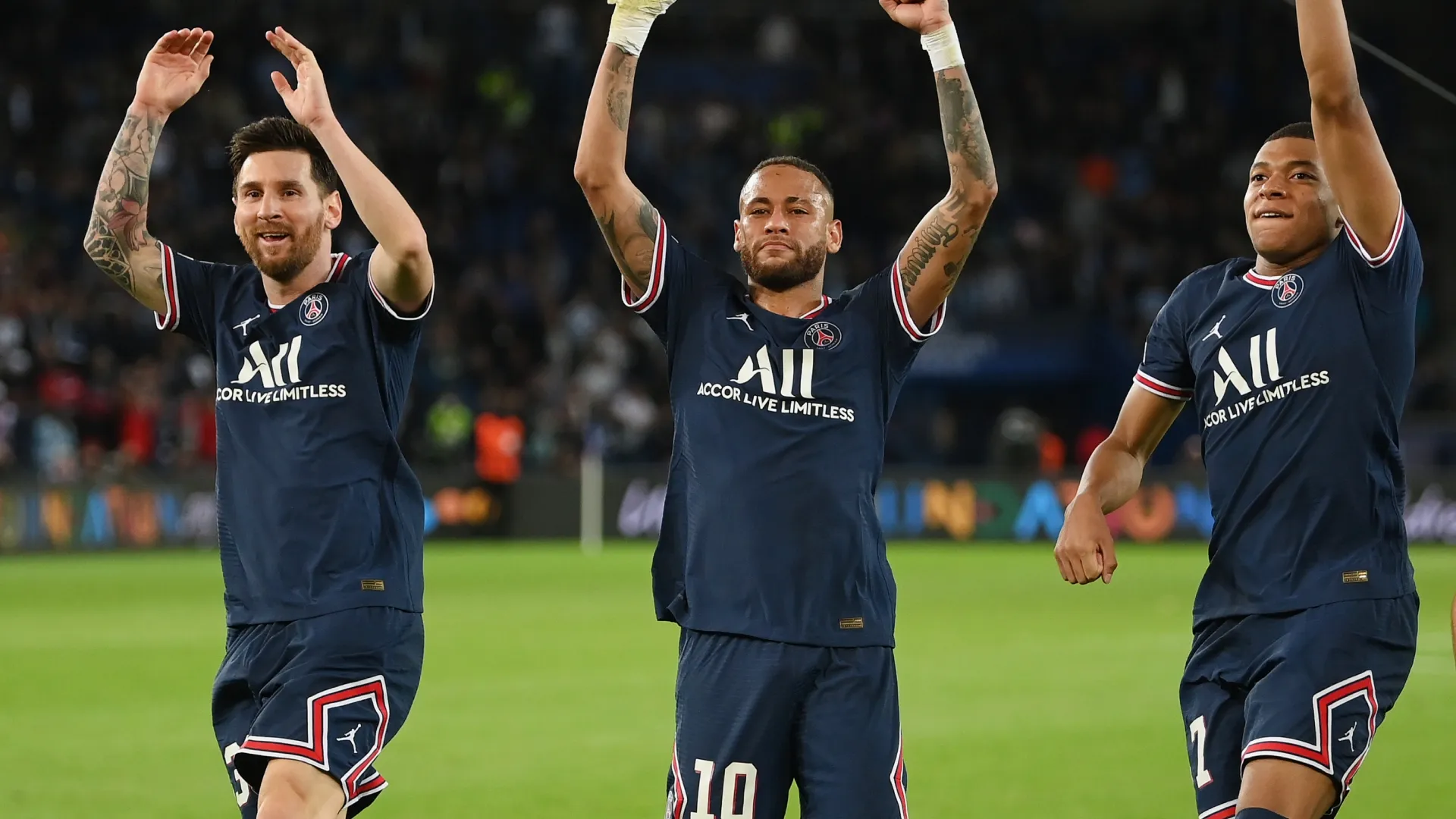 PSG stars Lionel Messi, Neymar and Kylian Mbappe