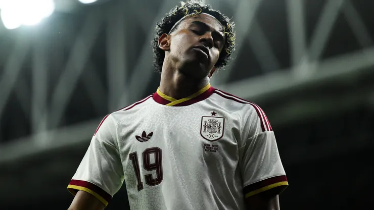 Lamine Yamal of Spain looks on during an international friendly match between Spain and Egypt