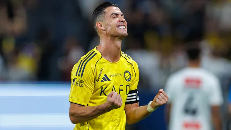 Cristiano Ronaldo of team Al Nassr FC celebrates scoring