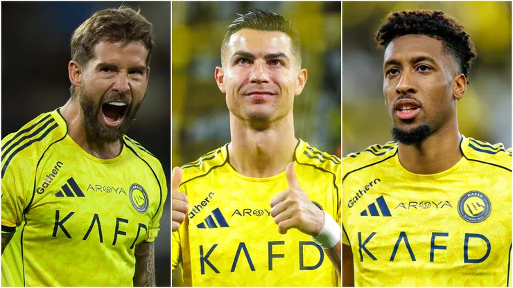 Inigo Martinez (left), Cristiano Ronaldo (center), and Kingsley Coman (right)
