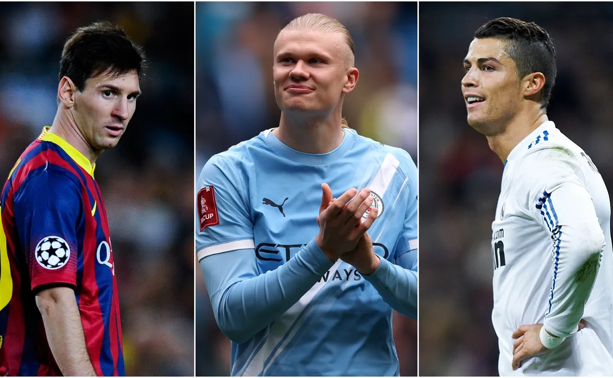 Haaland scores 27th hat trick at 25: How many did Messi and Ronaldo have at the same age?