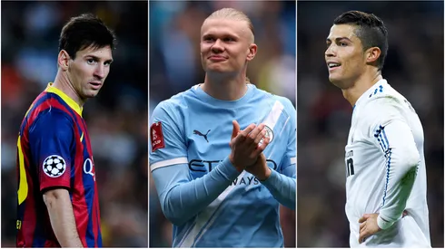 Lionel Messi, Erling Haaland, and Cristiano Ronaldo.