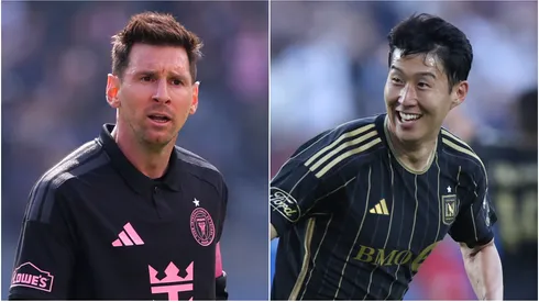 Lionel Messi #10 of Inter Miami CF and Son Heung-Min #7 of LAFC.