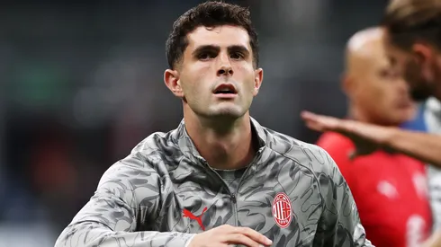 Christian Pulisic of AC Milan warms up before the Serie A match.