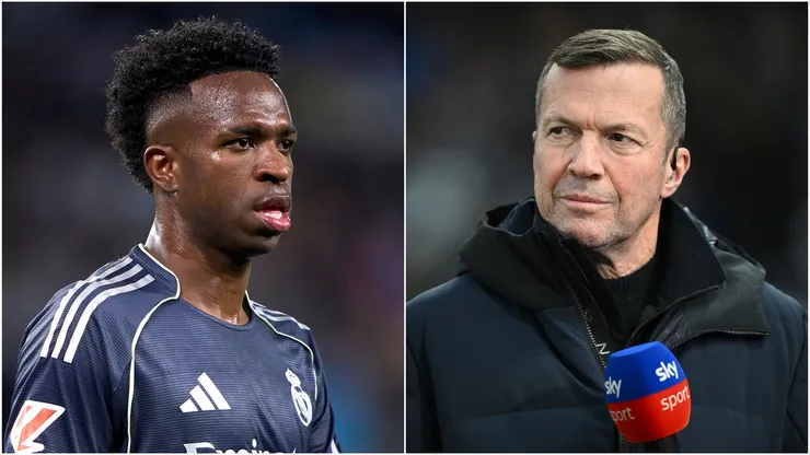 Vinicius Junior (L) of Real Madrid CF and Lothar Matthaus (R), now Sky Sports pundit.