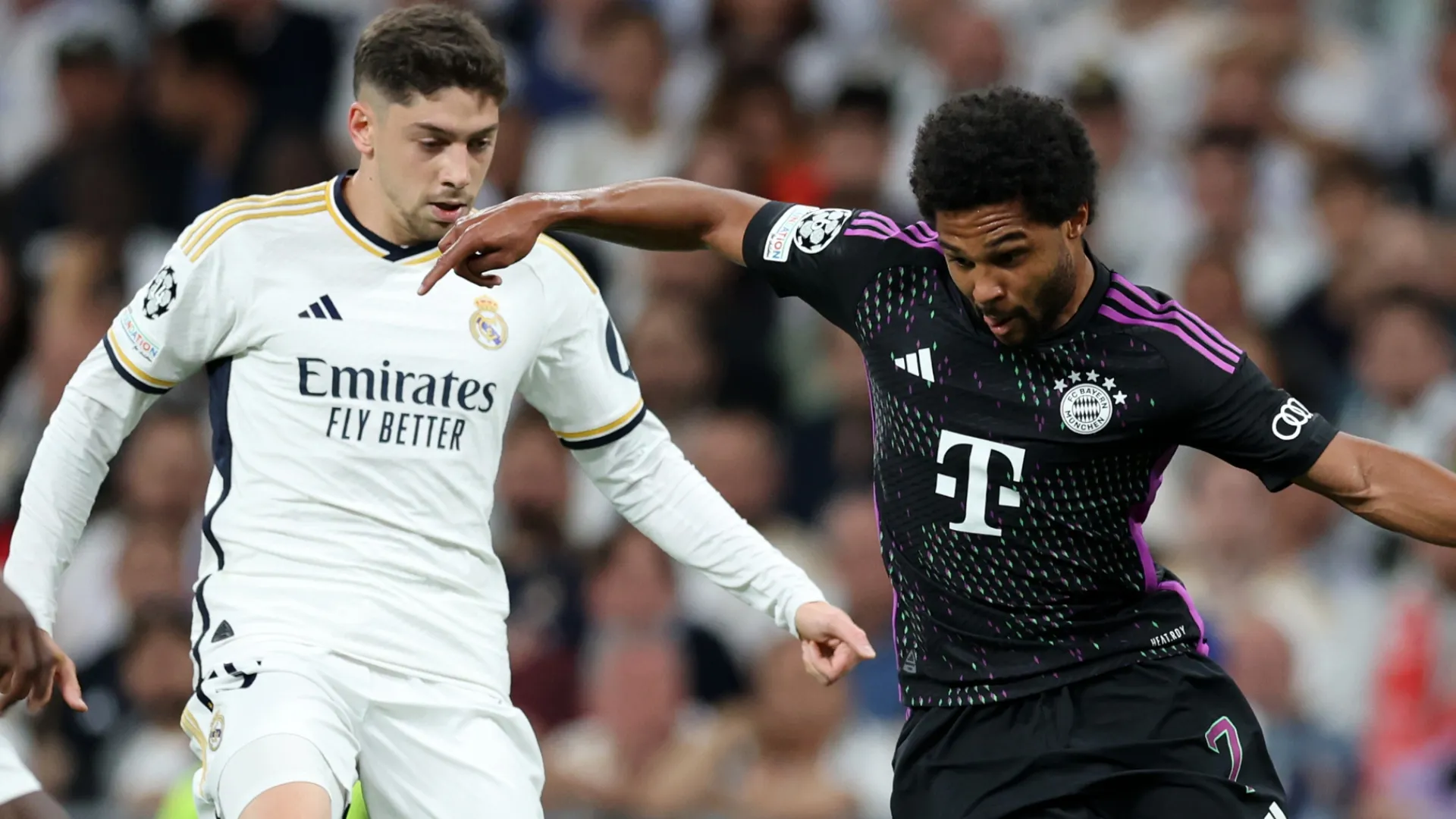 Bayern Munich star Serge Gnabry and Real Madrid star Federico Valverde
