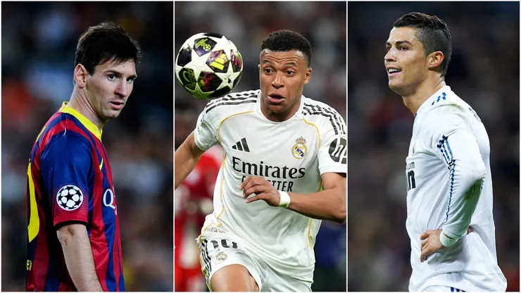 Lionel Messi, Kylian Mbappe, and Cristiano Ronaldo.