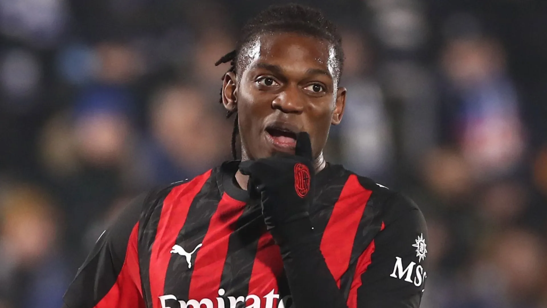 AC Milan star Rafael Leao looking on