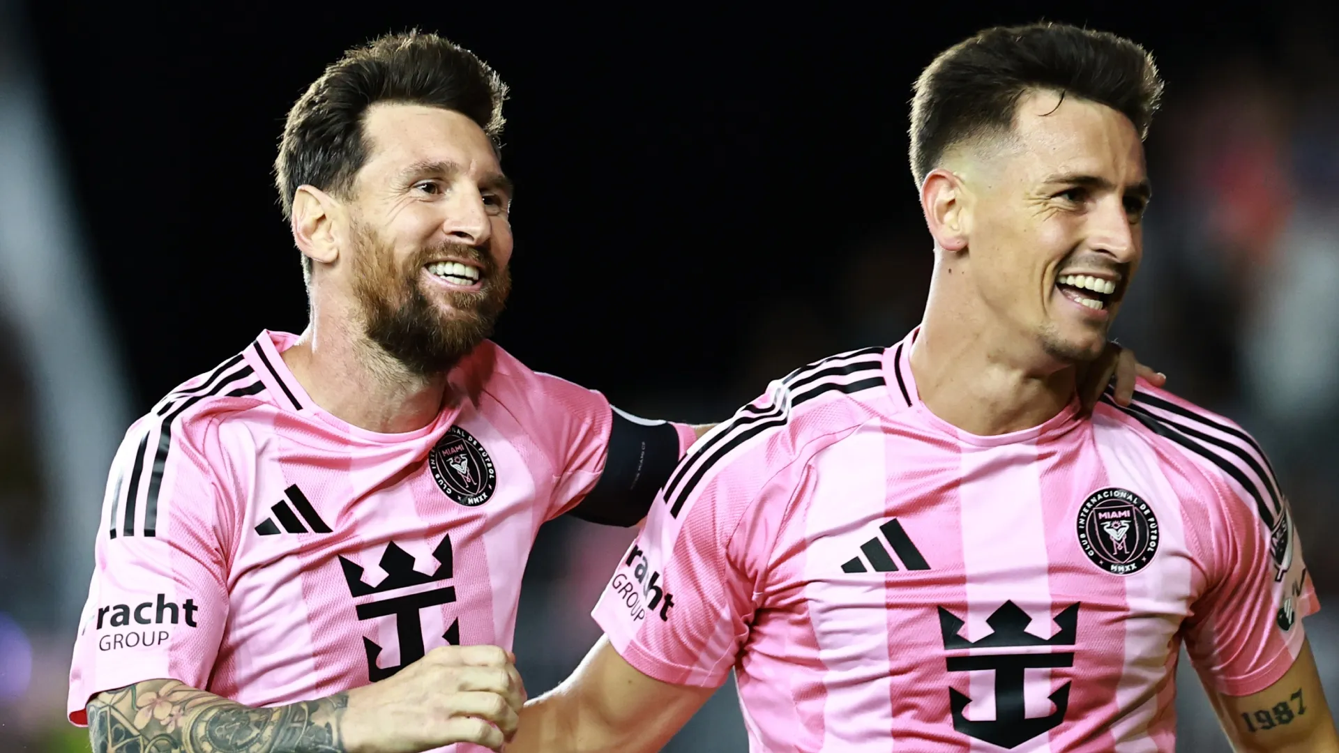 Lionel Messi and Tadeo Allende of Inter Miami.