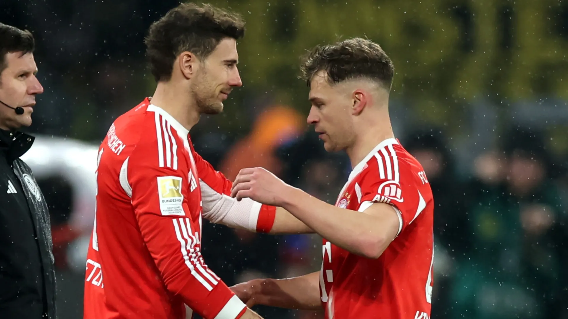Leon Goretzka of FC Bayern Munich replaces Joshua Kimmich.