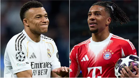 Kylian Mbappe of Real Madrid and Michael Olise of FC Bayern Munich.