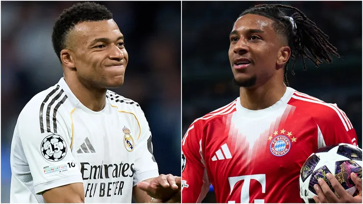 Kylian Mbappe of Real Madrid and Michael Olise of FC Bayern Munich.